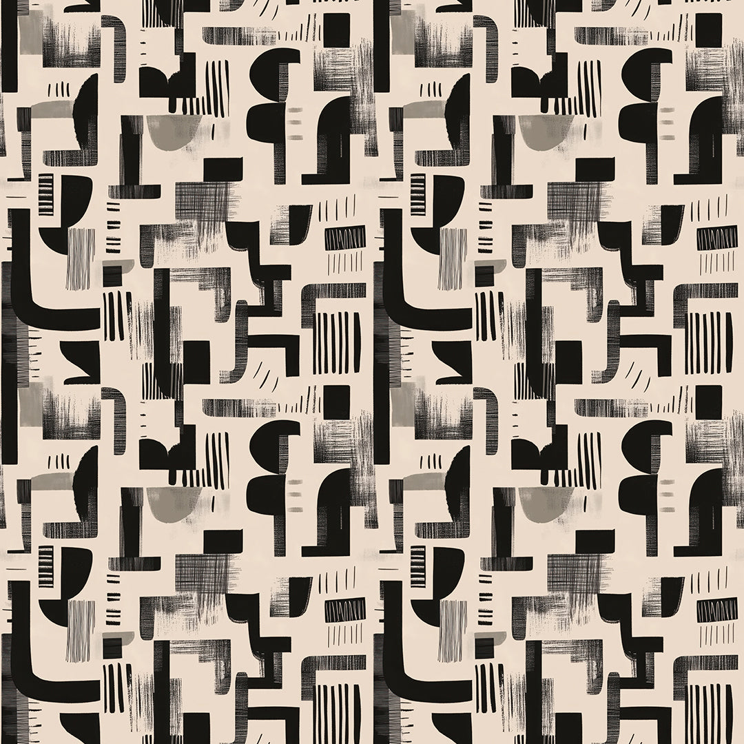 Schwarz-Weiß Retro Geometrisch