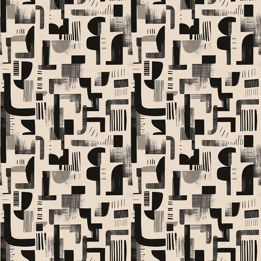 ✅ Selbstklebende Tapete ✅ Schwarz-Weiß Retro Muster – auffälliges geometrisches Design – einfach anzubringen – Pimp My Wall