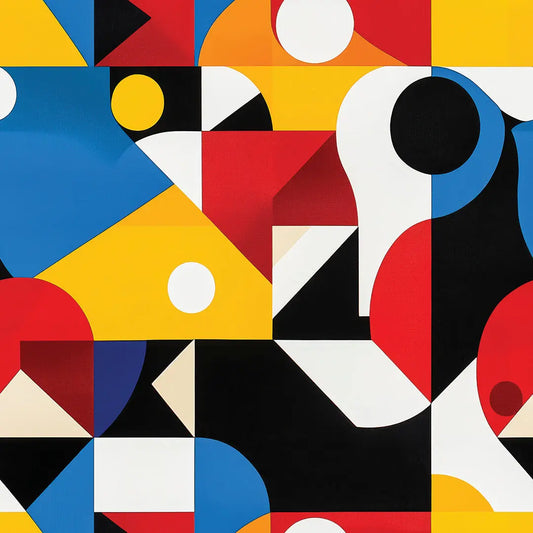 ✅ Selbstklebende Tapete ✅ Farbintensives geometrisches Muster in Rot, Gelb, Blau, Weiß & Schwarz – stilvoll, modern & kreativ – Pimp My Wall