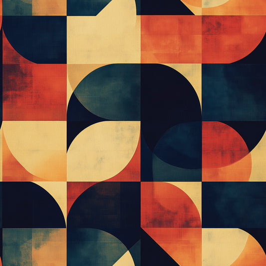 Retro Geometrische Tapete in warmen Farben