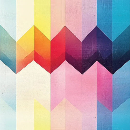 ✅ Selbstklebende Tapete ✅ Bunte Zickzack-Muster mit Regenbogenfarben – modernes geometrisches Design – kreative Wandgestaltung – Pimp My Wall