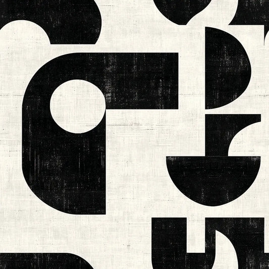 ✅ Selbstklebende Tapete ✅ Retro Design in Schwarz-Weiß – auffällige geometrische Muster für moderne Wandgestaltung – Pimp My Wall