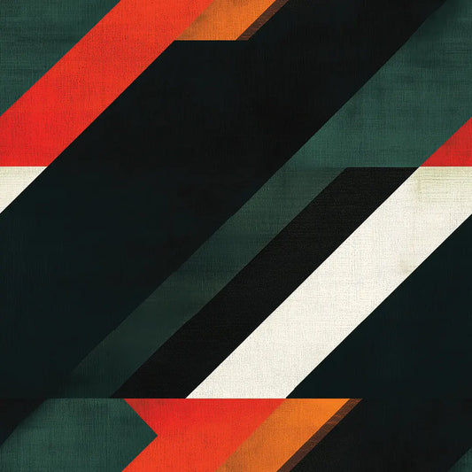 ✅ Stylische Retro Tapete mit diagonalen Streifen ✅ Farben Rot, Grün & Schwarz – modern & einzigartig für kreative Wandgestaltung – Pimp My Wall