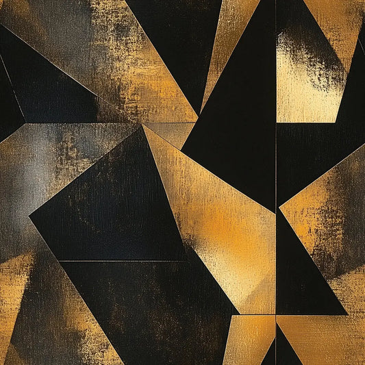 ✅ Hochwertige Tapete in Schwarz & Gold ✅ Elegantes geometrisches Design für luxuriöse Wandgestaltung – Perfekt für stilvolle Räume – Pimp My Wall