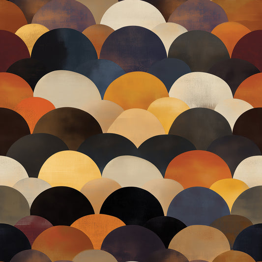 Retro Herbst Fächer Geometrisch