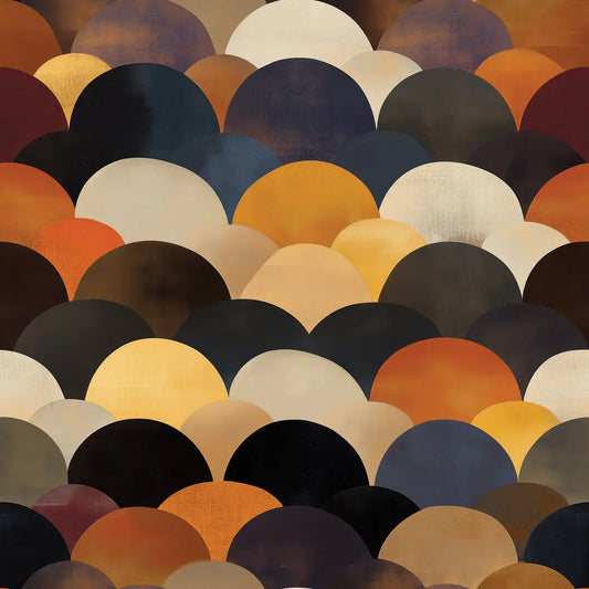 ✅ Retro Design ✅ Bunte Fächer in warmen Farben ✅ Kreative Wandgestaltung von Pimp My Wall