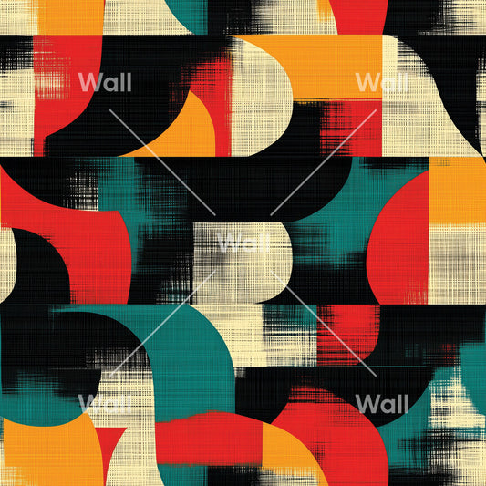 Retro Bunt Kurven & Formen Geometrisch