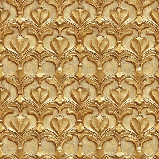 Golden / Gold 0002 Tapete mit opulentem goldenen Mosaikmuster in 3D-Optik, ideal für luxuriöse Wohnräume oder stilvolle Bürodekoration.