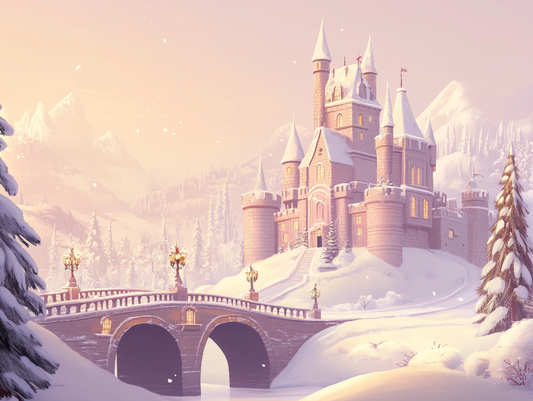 Wintertraum-Schloss Kinderzimmer selbsklebende Fototapete