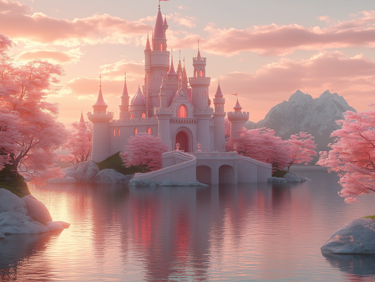 Das rosa Königreich Kinderzimmer selbsklebende Fototapete