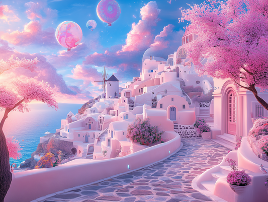 Zauberhaftes Inseltraumdorf Kinderzimmer selbsklebende Fototapete