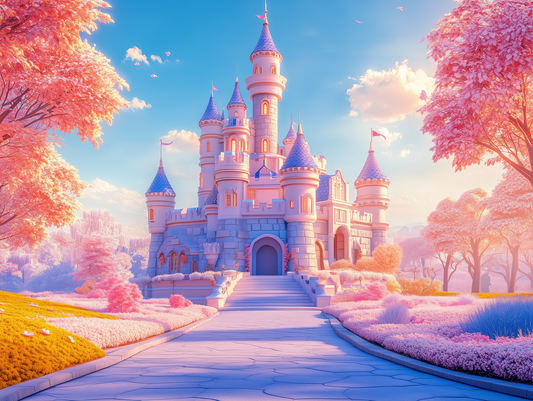 Bunter Blütenpalast Kinderzimmer selbsklebende Fototapete