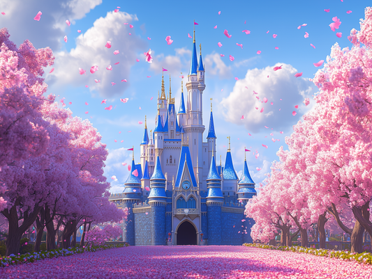 Blütentraum am Kristallschloss Kinderzimmer selbsklebende Fototapete