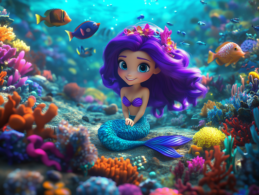 Lila Lagune mit Sophie Kinderzimmer selbsklebende Fototapete