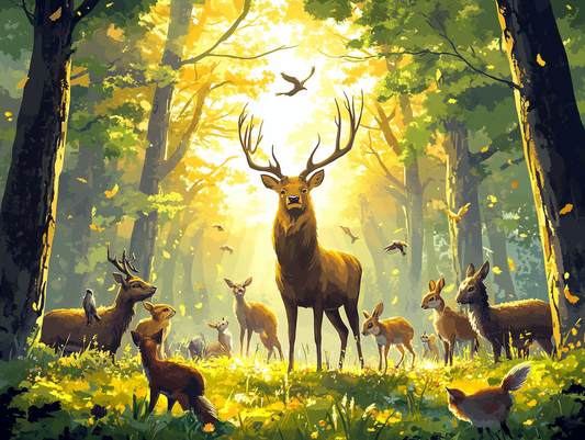 König des Waldes Kinderzimmer selbsklebende Fototapete