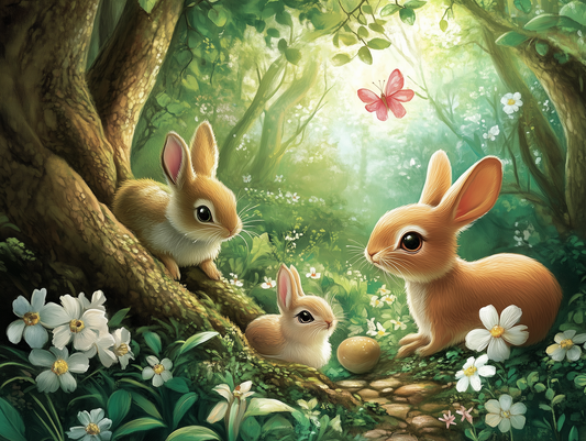 Goldfund im Hasenwald Kinderzimmer selbsklebende Fototapete