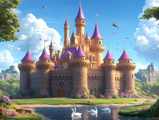 Schloss der Rosenprinzessin Kinderzimmer selbsklebende Fototapete