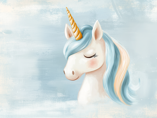 Träumendes Einhorn Kinderzimmer selbsklebende Fototapete