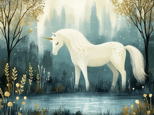 Mona das Waldeinhorn Kinderzimmer selbsklebende Fototapete