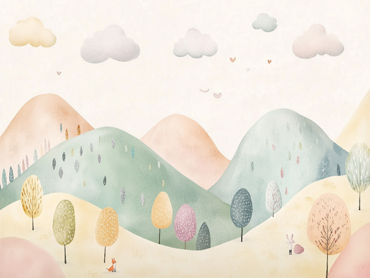 Träumeland in Pastell Kinderzimmer selbsklebende Fototapete