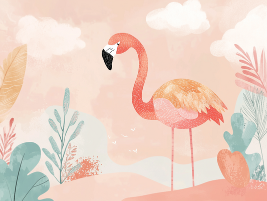 Flamingo Pastelltraum Kinderzimmer selbsklebende Fototapete