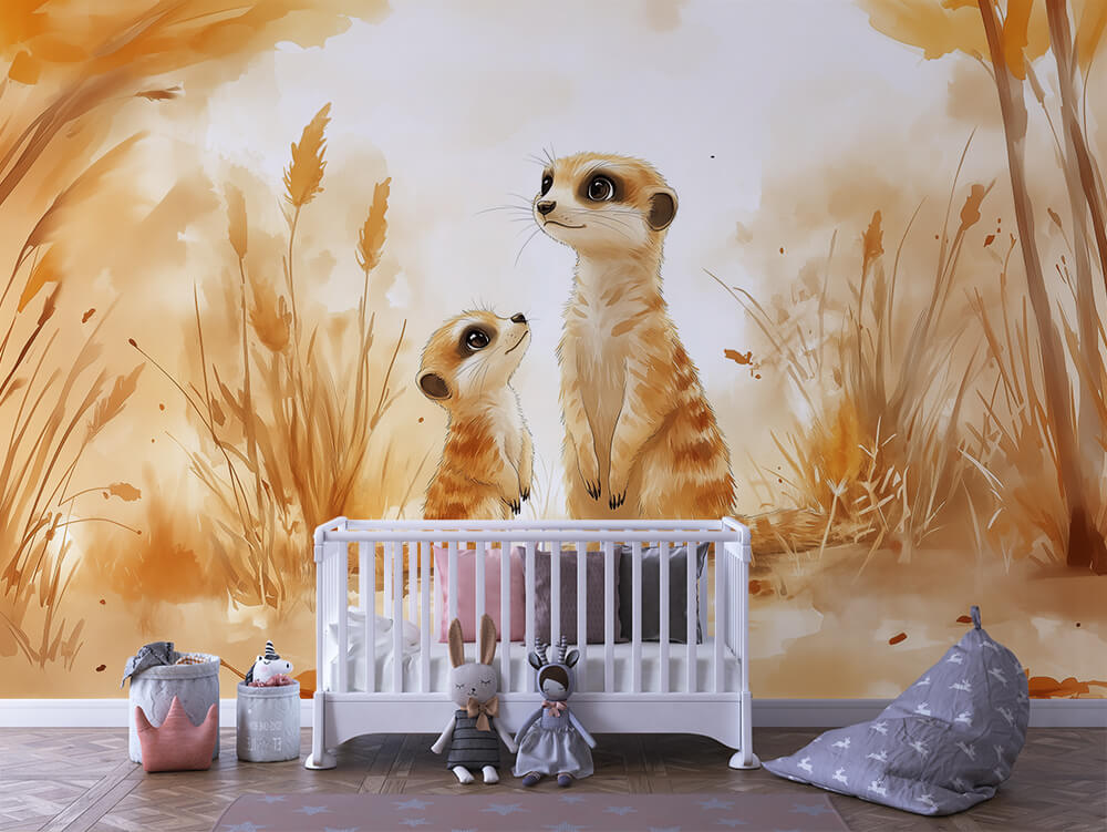Herzblicke aus dem Erdloch Kinderzimmer selbsklebende Fototapete