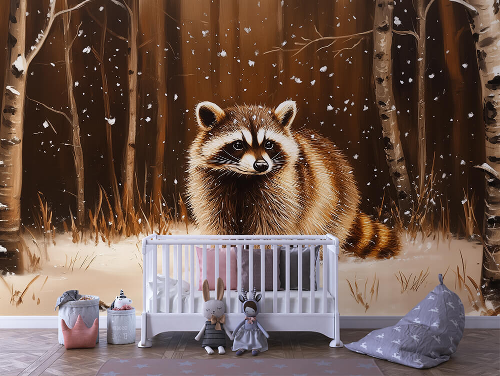 Kleiner Winterentdecker Kinderzimmer selbsklebende Fototapete