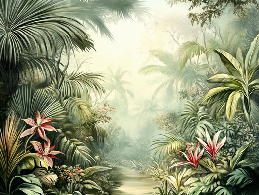 Fototapete Verdant Depth » tropisches Blättermeer & tiefe Grüntöne für stilvolle Raumgestaltung schneller Versand Made in Germany von PCC FoliaConcept