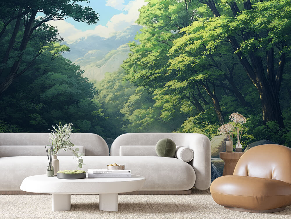 Fototapete Whispering Stream » klarer Waldbach & Sonnenlicht für entspannende Raumwelten schneller Versand Made in Germany von PCC FoliaConcept