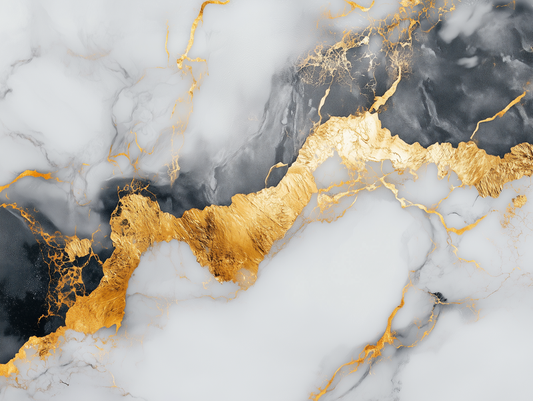 3D Marmor Tapete in Weiß und Gold Luftiger Look & selbstklebend PVC-frei – Pimp My Wall