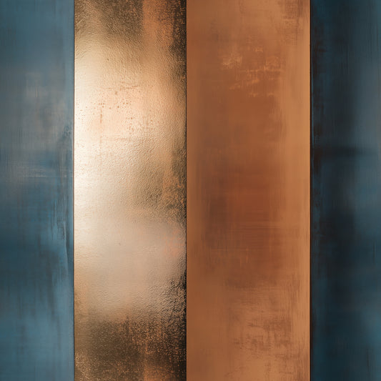 Copper & Cobalt Stripes Metall