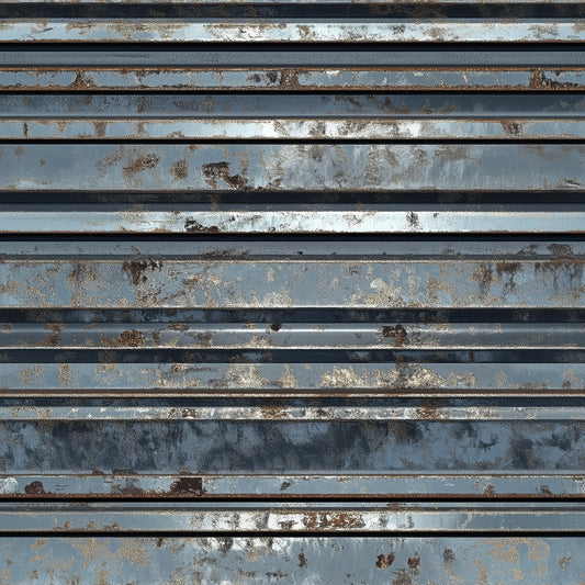 Blue Rusted Stripes Metall