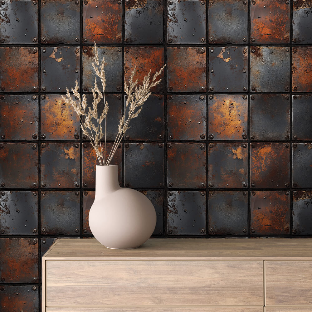 Rusty Square Steel Plates Metall
