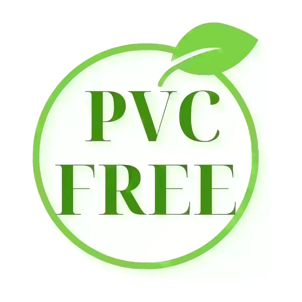 PVC-freies Material Siegel mit gruenem Blatt-Symbol