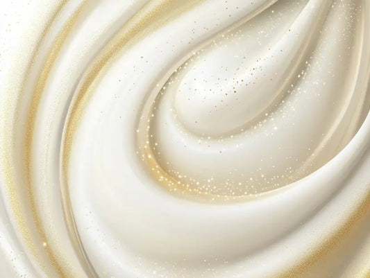 Designtapete Goldene Spiralwellen Detailansicht – Creme, Gold, Perlmutt, Champagner, selbstklebend