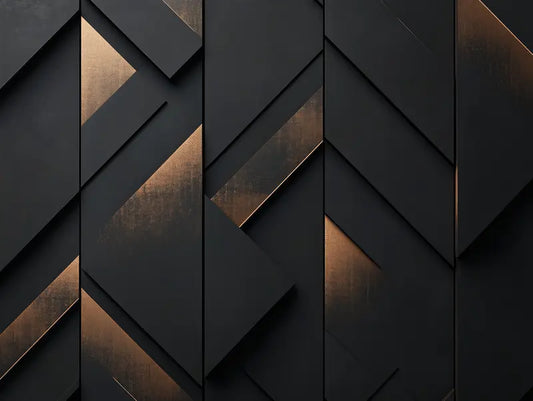 Designtapete Schwarze Bronze Facetten Detailansicht – Schwarz, Bronze, Kupfer, Dunkelbraun, selbstklebend
