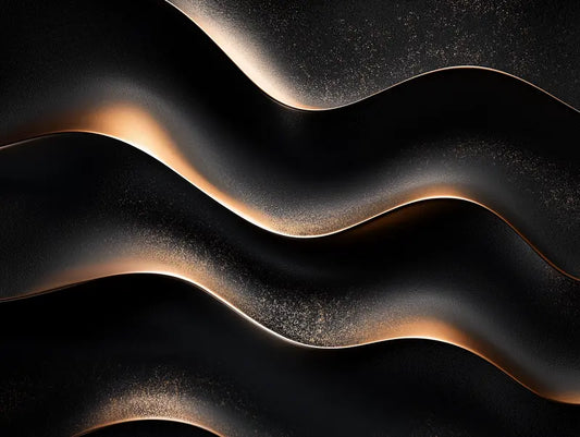 Designtapete Mitternachtswellen Kupfer Detailansicht – Schwarz, Kupfer, Bernstein, Bronze, selbstklebend