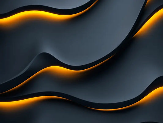 Designtapete Lavaglut Orange Detailansicht – Dunkelgrau, Orange, Bernstein, Schwarz, selbstklebend