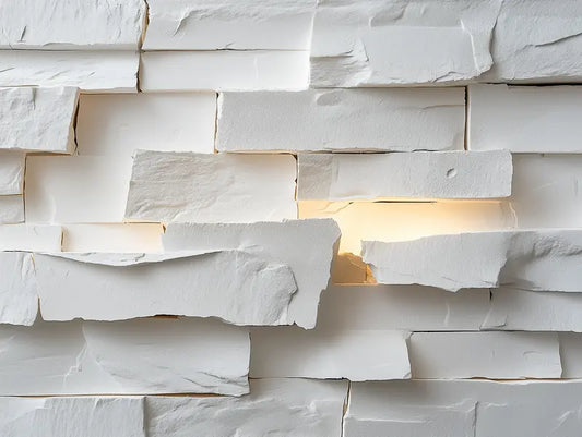 ✅ Natursteinoptik in 3D ✅ Helle, ruhige Farbwelt ✅ Elegante Goldakzente – by Pimp My Wall