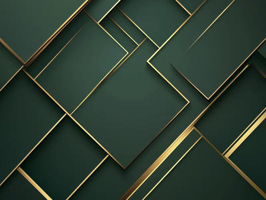 Designtapete Smaragd Art Deco Detailansicht – Smaragdgruen, Dunkelgruen, Gold, Champagner, selbstklebend