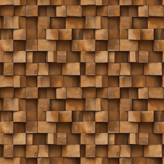 Holzoptik Tapete mit 3D-Würfelstruktur ✅ Selbstklebend & PVC-frei ✅ Ohne Kleister & leicht anzubringen ✅ Pimp my Wall