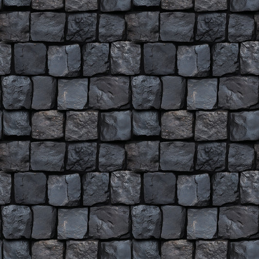 Tapete im Look von dunklem Basaltpflaster Selbstklebend, PVC-frei & langlebig Für charaktervolle Wandgestaltung – by PCC FoliaConcept