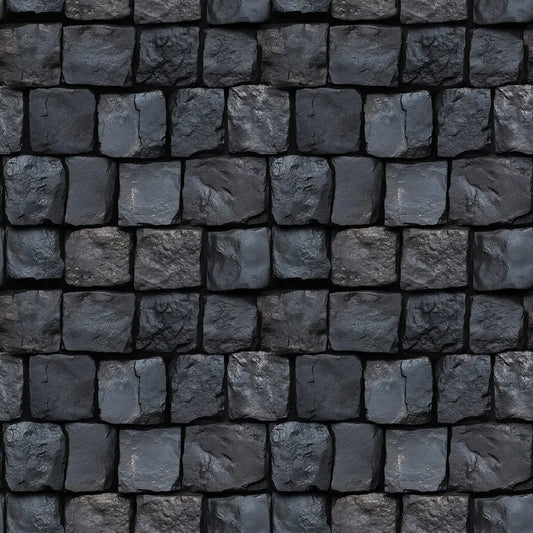 Tapete im Look von dunklem Basaltpflaster Selbstklebend, PVC-frei & langlebig Für charaktervolle Wandgestaltung – by PCC FoliaConcept