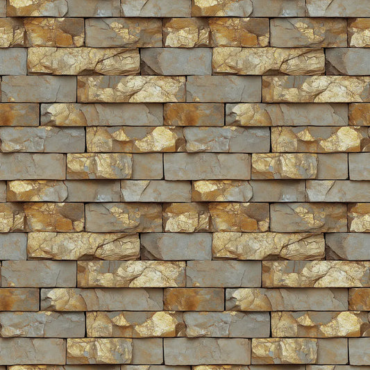 3D-Tapete in goldbraunem Schiefer-Look Warme, strukturierte Steinoptik für ein stilvolles Ambiente Ideal für Wohnzimmer, Loft, Kaminwand Lieferzeit 2-4 Tage