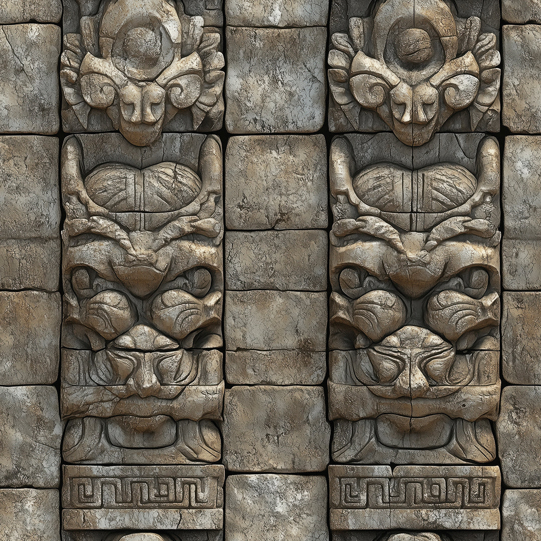 Tempel-Relief in Steinoptik Ausdrucksstark & monumental Selbstklebend & PVC-frei – by PCC FoliaConcept