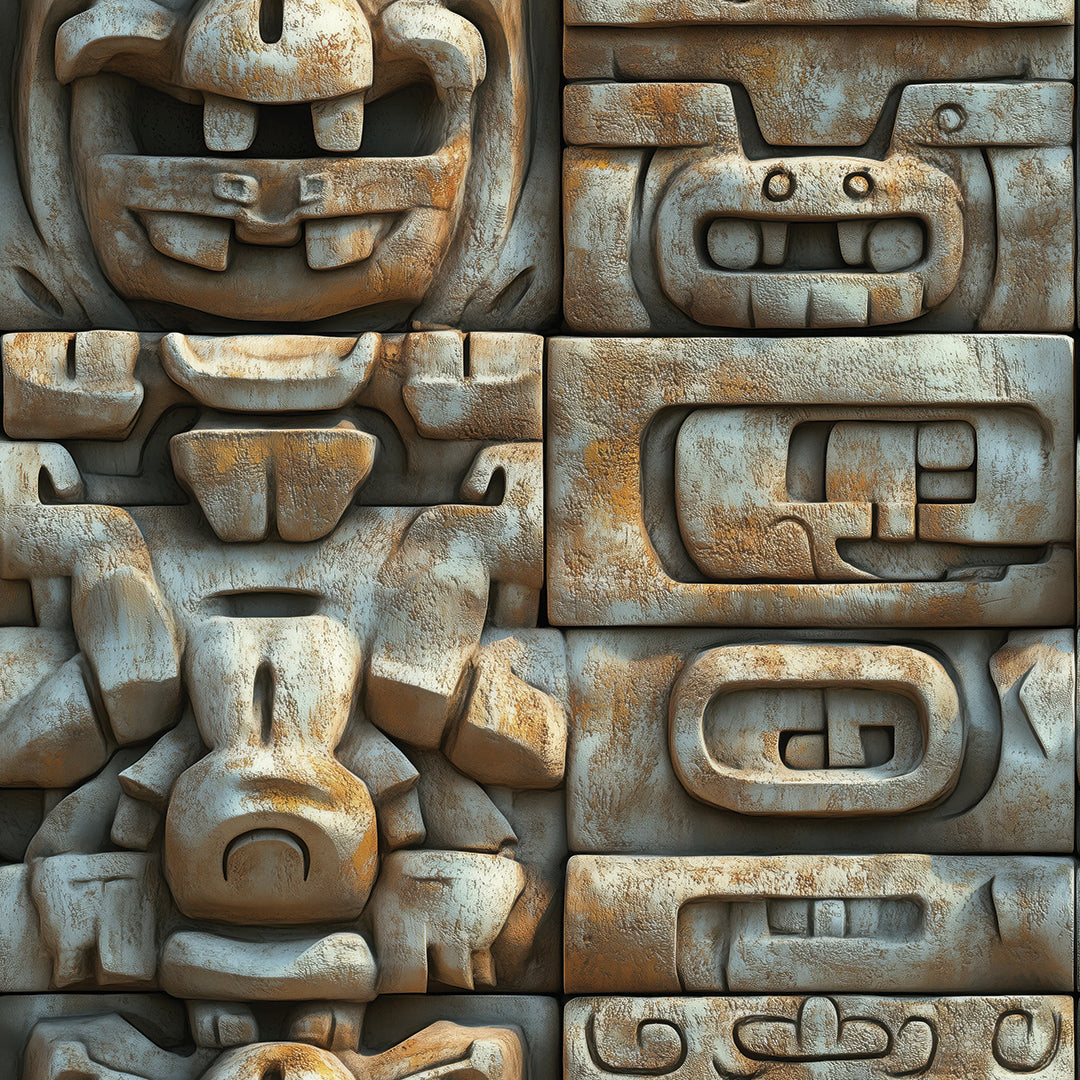 Monumentale Stein-Totems Dreidimensional & rituell inspiriert Selbstklebend & PVC-frei – by PCC FoliaConcept