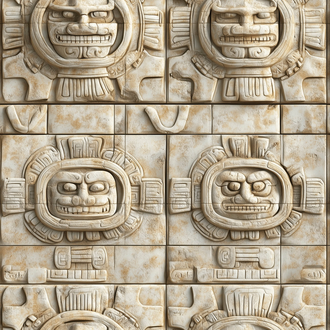 Gestalte deine Wände neu! Sandstein-Relief-Look Archaische Symbole in 3D Selbstklebend & PVC-frei – by PCC FoliaConcept