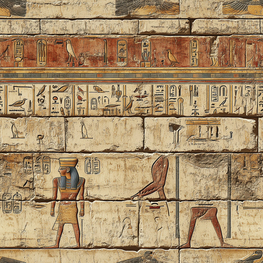 Antike Ästhetik Ägypten-Look mit Hieroglyphen Selbstklebend & PVC-frei – by PCC Lieferzeit 2-4 Tage FoliaConcept