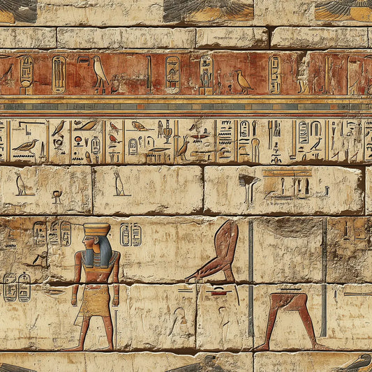 Antike Ästhetik Ägypten-Look mit Hieroglyphen Selbstklebend & PVC-frei – by PCC Lieferzeit 2-4 Tage FoliaConcept