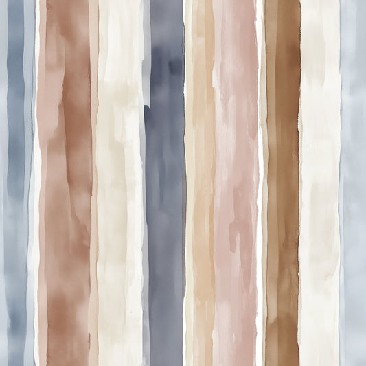 Aquarell-Streifen in Naturtönen  Erdiges Farbspiel  Selbstklebend & PVC-frei – by PCC FoliaConcept